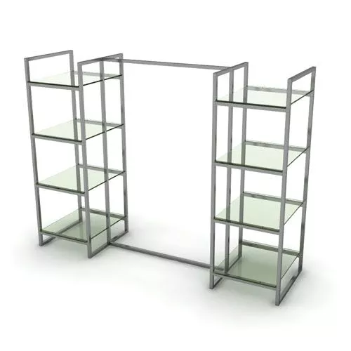 Вешало одинарное однорядное \ PRS.013, Хром, Стекло прозрачное