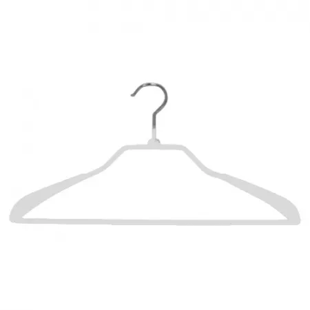 Металлические вешалки-плечики для одежды (обрезиненные), Белый \ WS 036 - 45