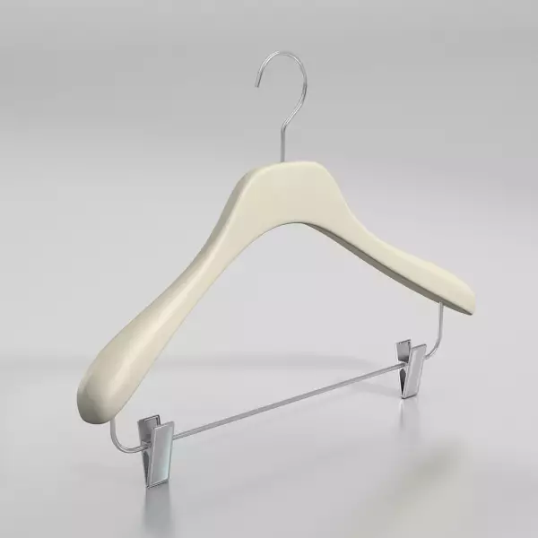 Вешалка-плечики из натурального бука с клипсами \ GL53