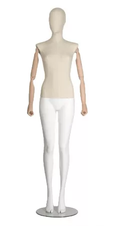 Женский манекен, обтянутый тканью, с деревянными руками \ VNG-07F
