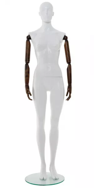 Женский манекен с деревянными руками \ Marta-02