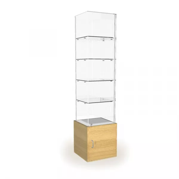 Витрина со стеклянным верхом и накопителем (зеркальная задняя стенка) \ B-01CD.MR