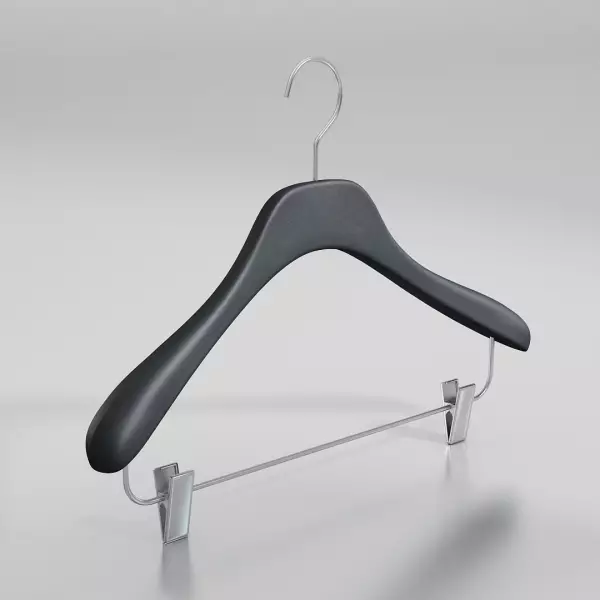 Вешалка-плечики из натурального бука с клипсами \ GL53