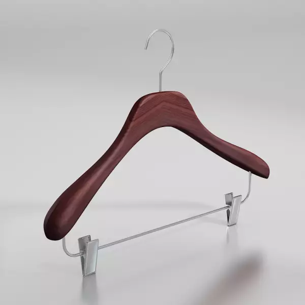 Вешалка-плечики из натурального бука с клипсами \ GL53