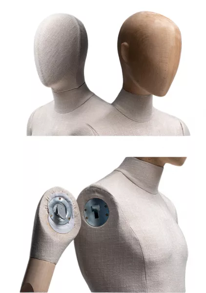 Мужской манекен, обтянутый тканью, с деревянными руками \ ymy-zm-4