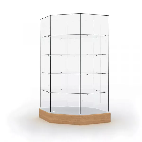 Витрина со стеклянным верхом (зеркальная задняя стенка) \ B-4C.MR