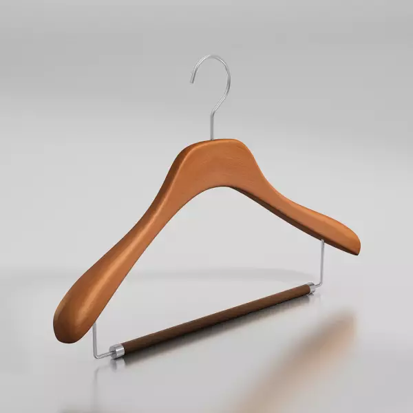 Вешалка-плечики из натурального бука с перекладиной \ GL52