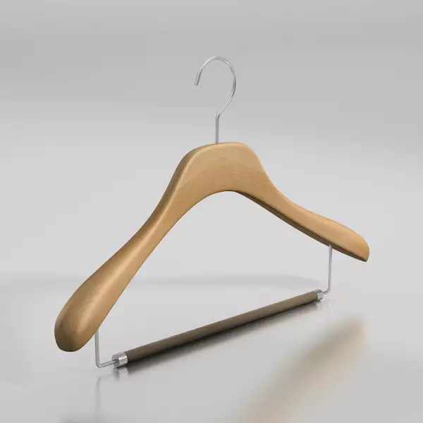 Вешалка-плечики из натурального бука с перекладиной \ GL52