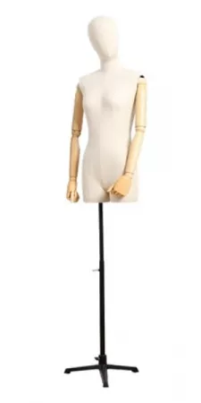 Женский манекен-торс с шарнирными деревянными руками \ 80F-22W