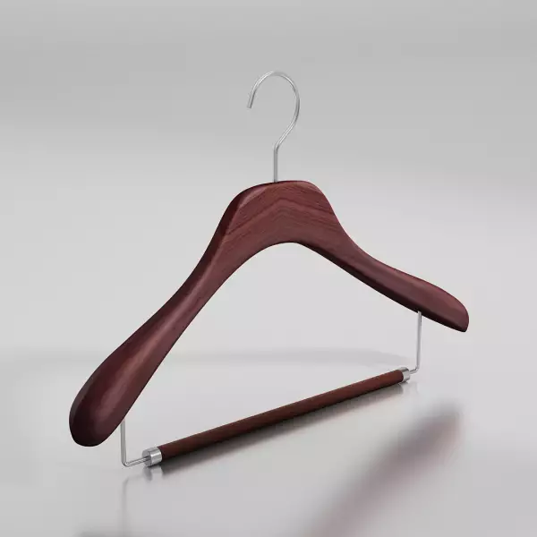 Вешалка-плечики из натурального бука с перекладиной \ GL52