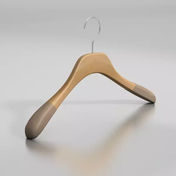 Вешалка-плечики из натурального бука с бархатными плечиками \ GL56