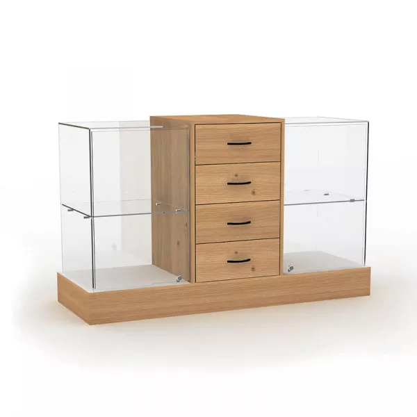 Прилавок с местом под кассу в центре \ П-3Б-Ц.V2