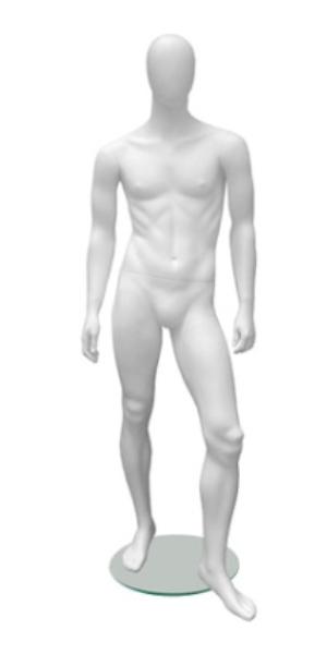 Мужской абстрактный манекен в полный рост \ G-11, Белый матовый