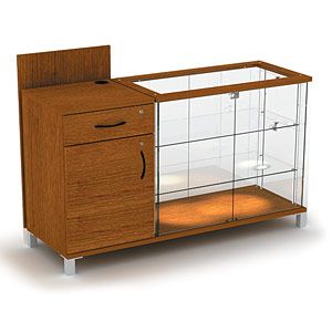 Прилавок с 2-мя полками без освещения, левый, распашные дверцы \ Октава 05