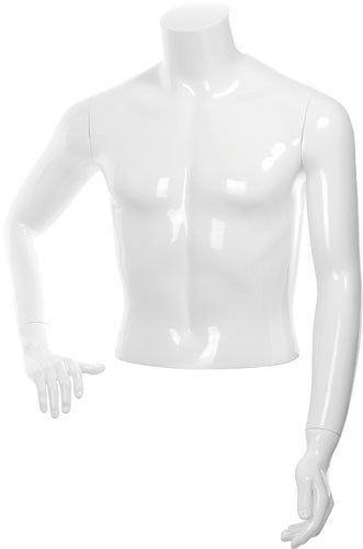 Торс мужской укороченный \ C-13, Белый глянцевый