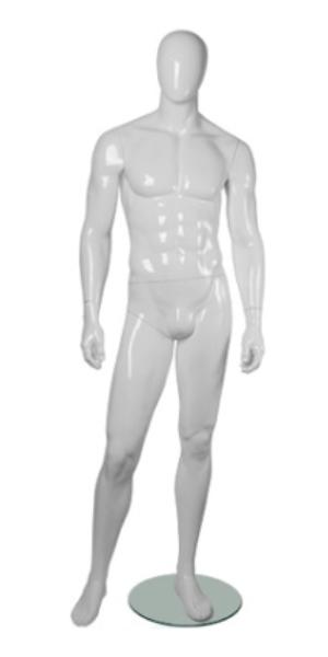 Мужской абстрактный манекен в полный рост \ G-08, Белый глянцевый