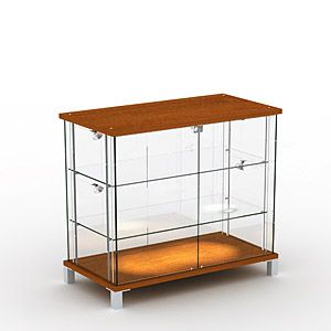 Прилавок с 2-мя полками без освещения, распашные дверцы \ Октава 03