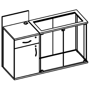 Прилавок без полок и опор, левый \ Октава 005