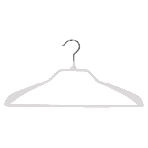 Металлические вешалки-плечики для одежды (обрезиненные), Белый \ WS 036 - 39