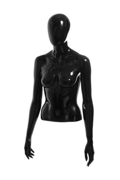 Торс женский укороченный (с головой) \ C-10, Черный глянцевый