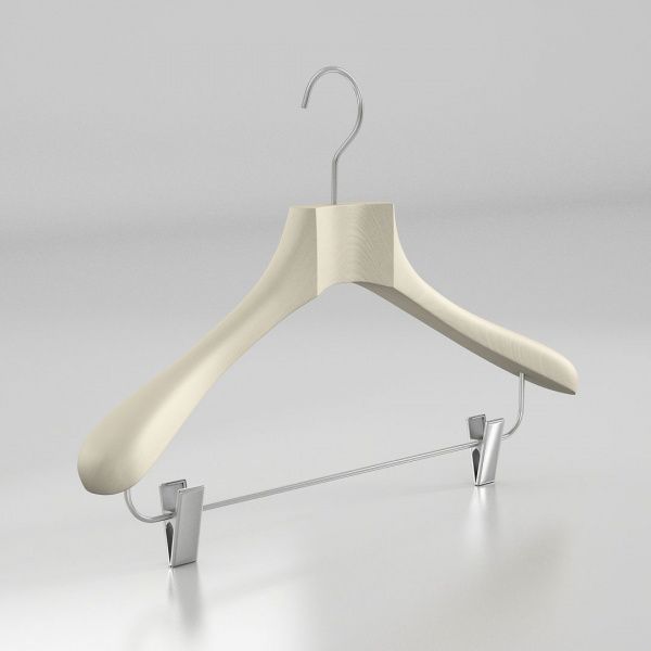 Вешалка-плечики из натурального бука с клипсами \ HGB53