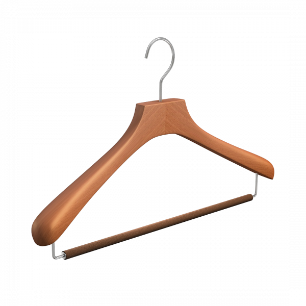 Вешалка-плечики из натурального бука с перекладиной \ STB52