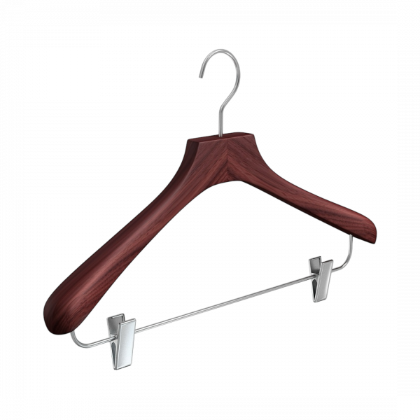 Вешалка-плечики из натурального бука с клипсами \ STB53