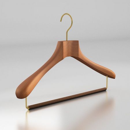 Вешалка-плечики из натурального бука с перекладиной \ HGB52