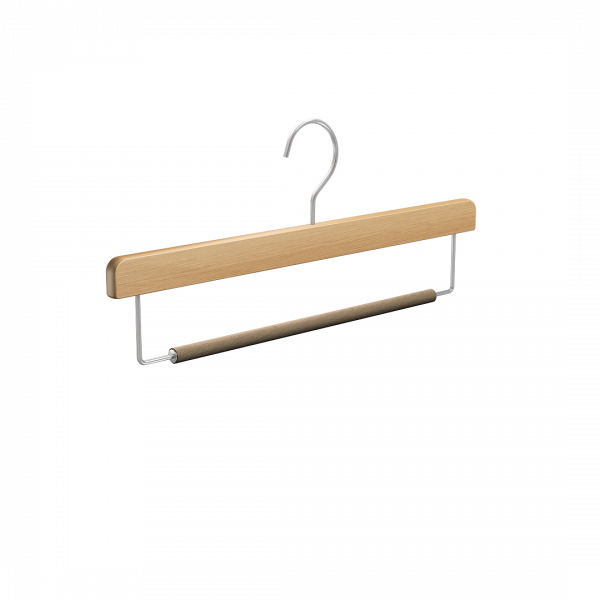 Вешалка-плечики из натурального бука с перекладиной для брюк \ STB32