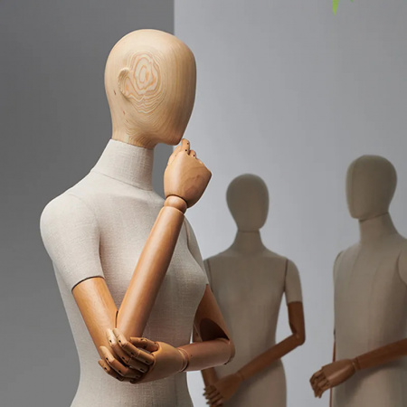 Женский абстрактный манекен-торс с шарнирными деревянными руками \ YMY-23F