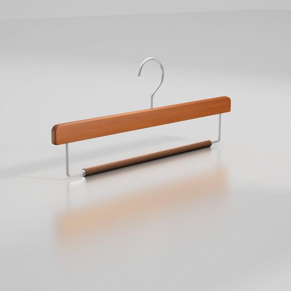 Вешалка-плечики из натурального бука с перекладиной для брюк \ STB32