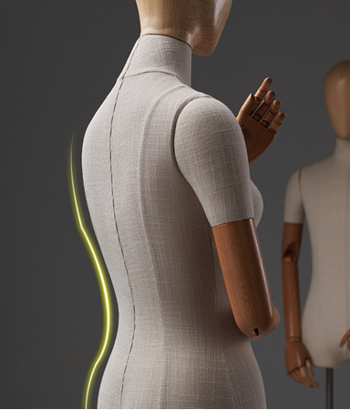 Женский абстрактный манекен-торс с шарнирными деревянными руками \ YMY-23F