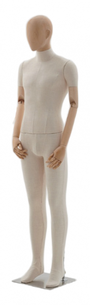 Мужской манекен, обтянутый тканью, с деревянными руками \ ymy-zm-1