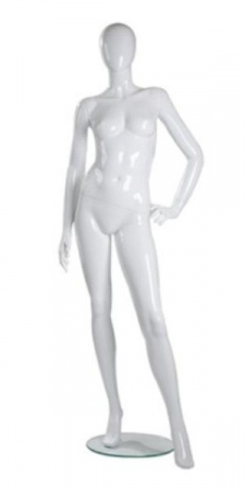 Женский абстрактный манекен в полный рост \ G-02, Белый глянцевый