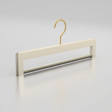 Вешалка-плечики из натурального бука с перекладиной для брюк \ HGB32