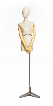 Женский абстрактный манекен с подвижным торсом и шарнирными деревянными руками \ VNGT-01F