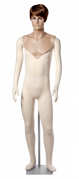 Мужской гнущийся манекен с реалистичной головой \ Mus-M-head