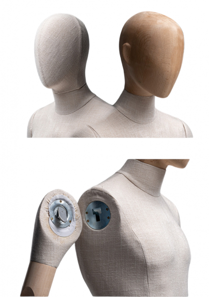 Женский манекен, обтянутый тканью, с деревянными руками \ ymy-zm-2