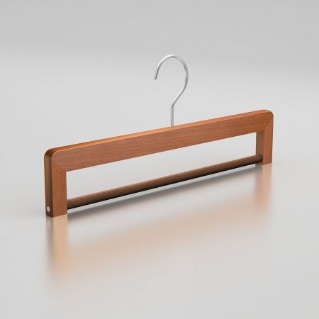 Вешалка-плечики из натурального бука с перекладиной для брюк \ HGB32