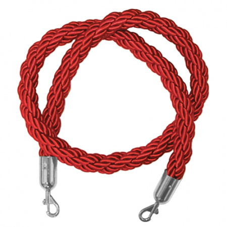 Канат для ограждения с карабинами, L-1,5м, Красный \ Серебро \ TR-G