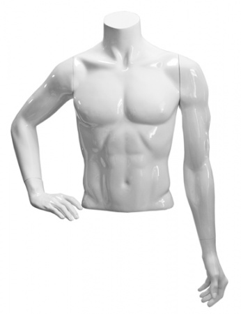 Торс мужской укороченный \ C-16, Белый глянцевый