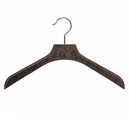Вешалка-плечики для одежды \ ECO-LF-45, Шоколадный, покрытие - флок 1/2 плеча, логотип - гравировка