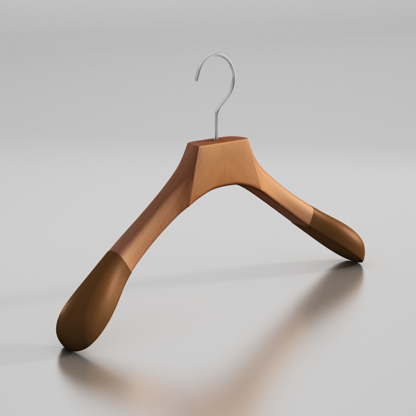 Вешалка-плечики из натурального бука с бархатными плечиками \ MN56