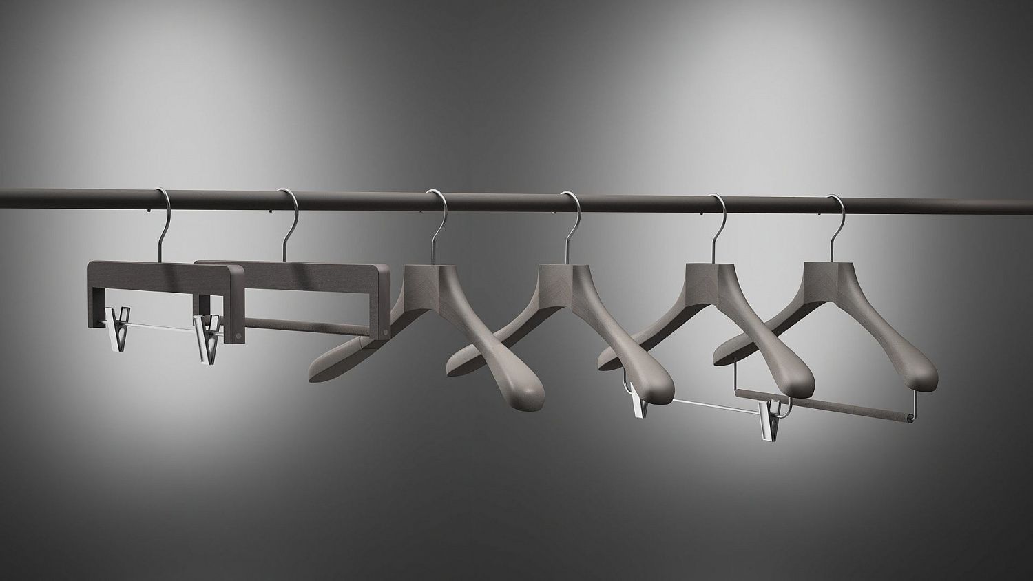 Вешалка-плечики из натурального бука с перекладиной \ HGB52