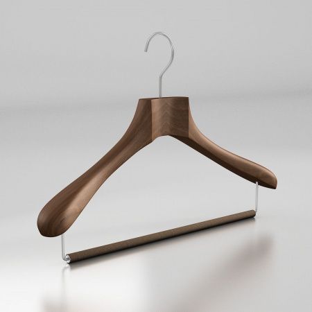 Вешалка-плечики из натурального бука с перекладиной \ HGB52