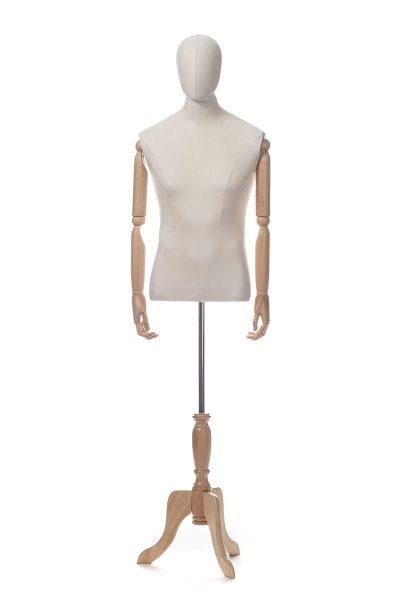 Мужской укороченный торс с шарнирными деревянными руками \ 80F-8M-velvet