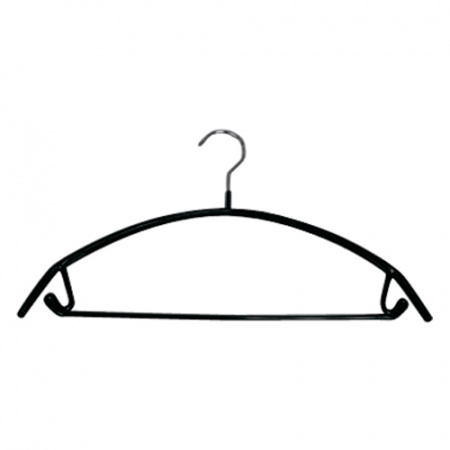 Металлические вешалки-плечики для одежды (обрезиненные), Черный \ WS 028 - 41