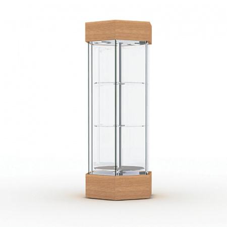 Витрина с освещением и вращающимися полками (зеркальная задняя стенка) \ B-8-B.V4.MR