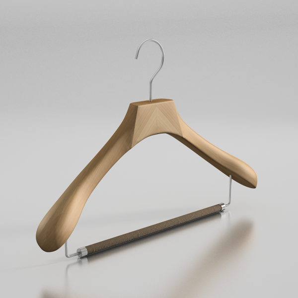 Вешалка-плечики из натурального бука с перекладиной \ MN52