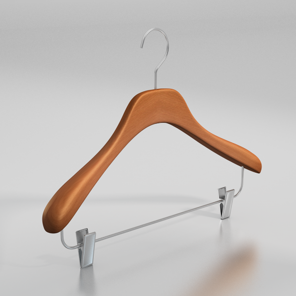 Вешалка-плечики из натурального бука с клипсами \ GL53